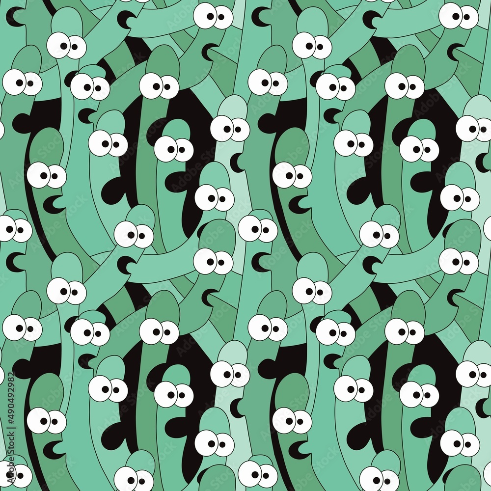 Obraz premium Kids seamless worms pattern for fabrics and textiles and packaging and linens and gifts and cards and hobbies