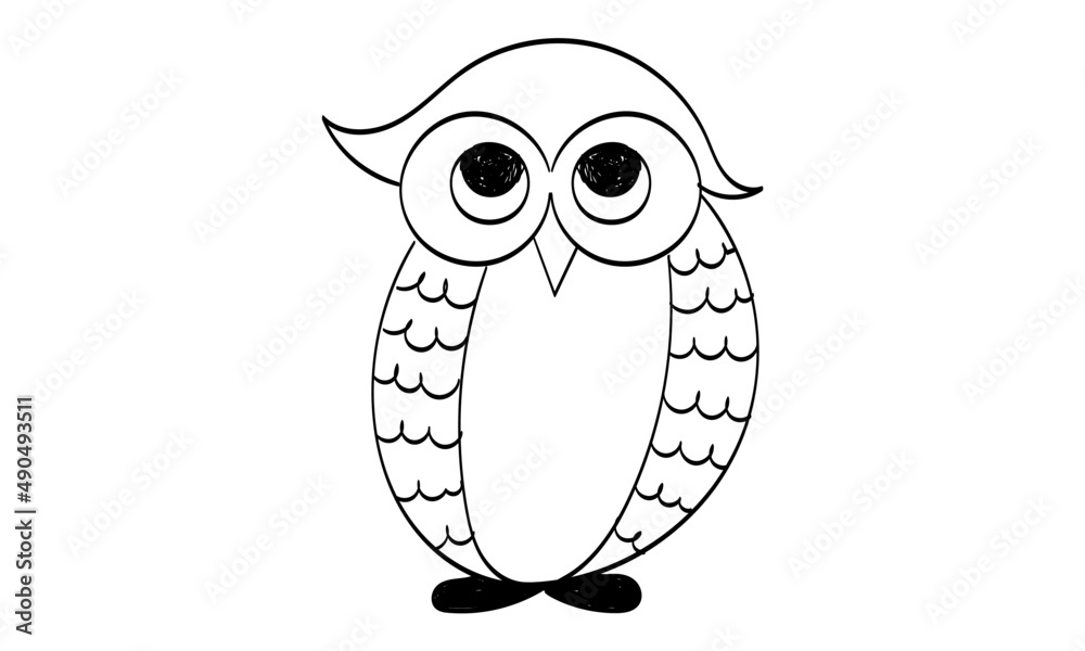 Cute vector owl character. Owls icons, bright owls with different emotions Cute vector owl character. Owls icons, bright owls with different emotions