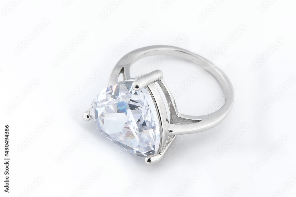 Luxury silver round earrings big jewelry for women isolated on white background, clipping path included Luxury silver round earrings big jewelry for women isolated on white background, clipping path included