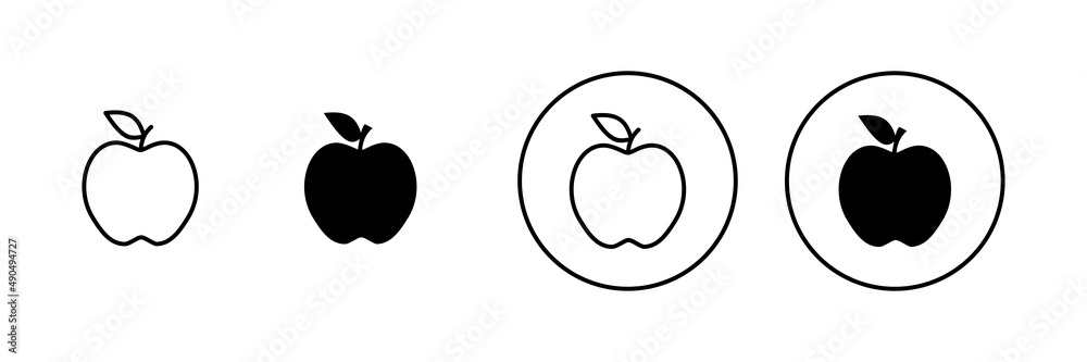 Apple icons set. Apple sign and symbols for web design. Apple icons set. Apple sign and symbols for web design.