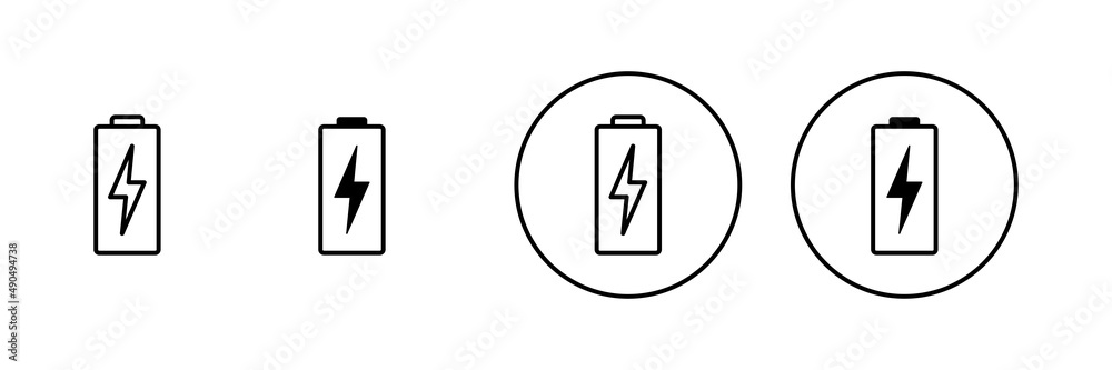 Battery icons set. battery Charging sign. battery charge level Battery icons set. battery Charging sign. battery charge level