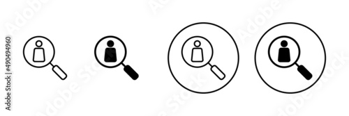 Hiring icons set. Search job vacancy sign and symbol. Human resources concept. Recruitment