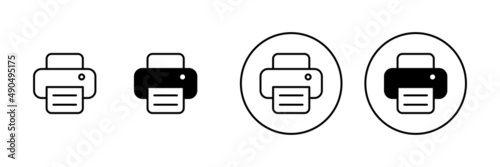 Print icons set. printer sign and symbol