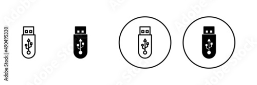 Usb icons set. Flash disk sign and symbol. flash drive sign.