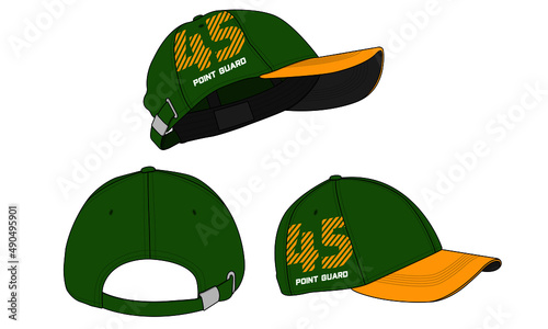 Cap hat template vector adjustable fitted strap