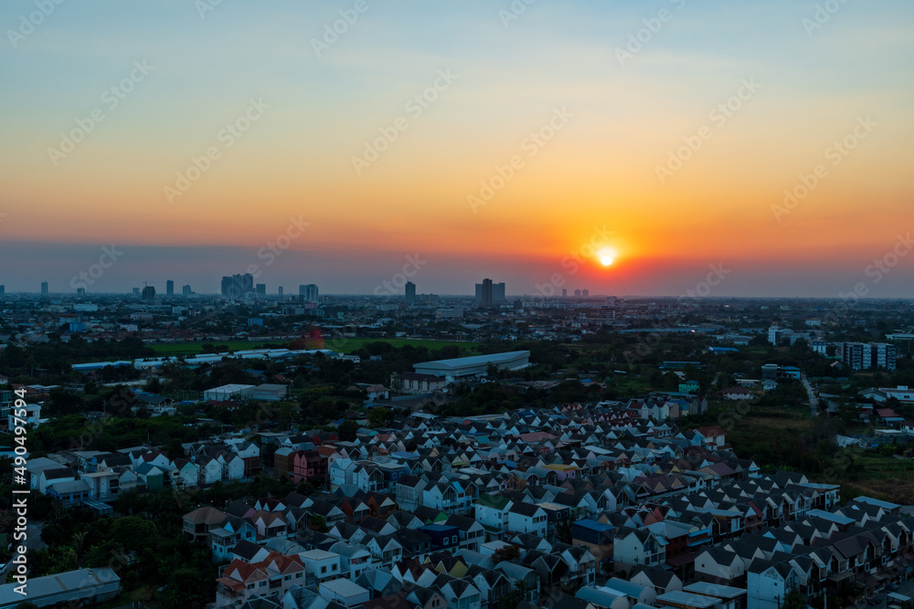 evening sun in bangkok