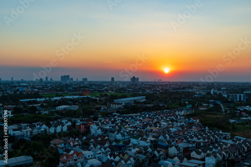 evening sun in bangkok