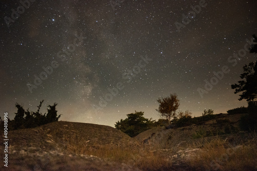 Starry night long exposure photography in Sweden