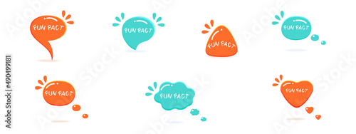 Funny fact in the form of a bubble of various shapes in cartoon style.