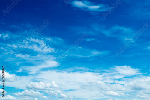 Fototapeta Naklejka Na Ścianę i Meble -  Blue sky with fluffy cloudscape nature background