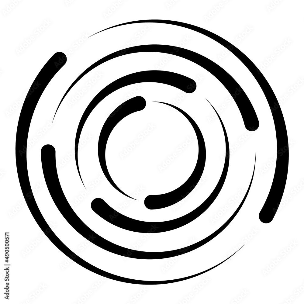 Concentric circle swirl line radius, circle rotation icon Concentric circle swirl line radius, circle rotation icon