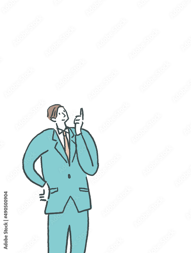 スーツを着た若い男性、カラー（縦、左配置）
