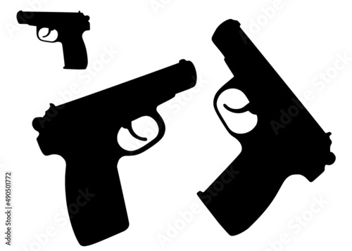 Firearms pistols included. Vector image.