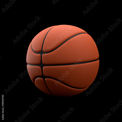 Isolated basketball on black background. 3d illustration