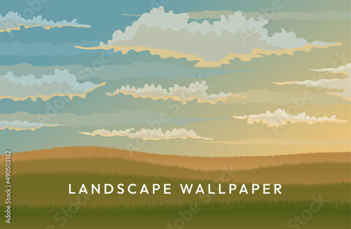 Nature grassland wallpaper Landscape design 