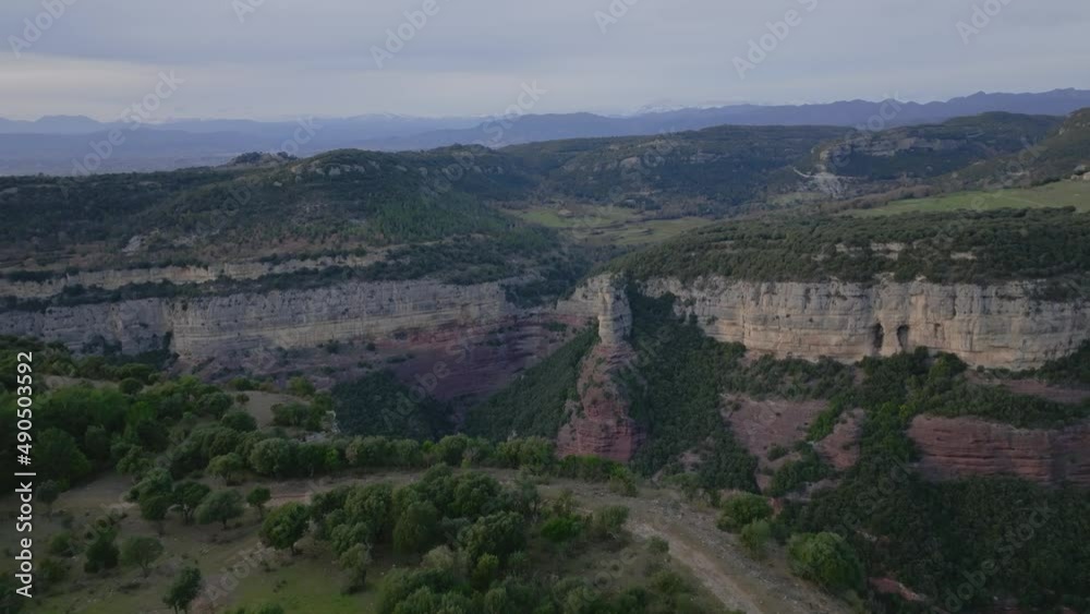 High quality aerial drone flight through the national park Morro de l'Abella near Barcelona Guilleries-Savassona High quality aerial drone flight through the national park Morro de l'Abella near Barcelona Guilleries-Savassona