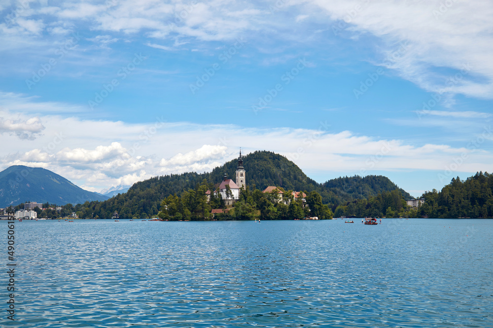 Lake Bled, popular tourist destination in Slovenia, Europe.