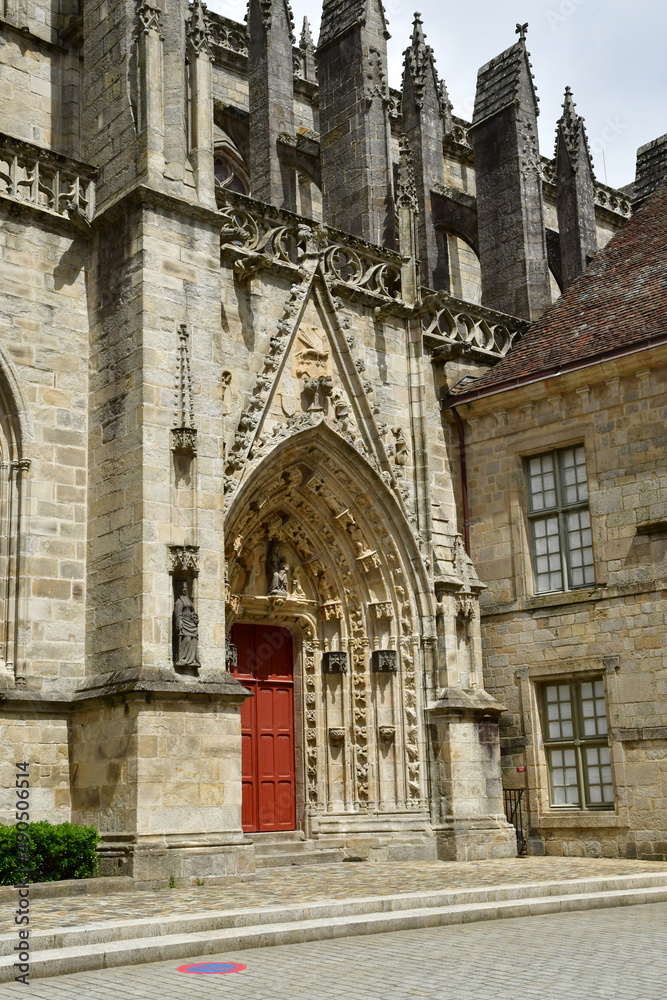 Quimper, France - may 16 2021 : Saint Corentin cathedral