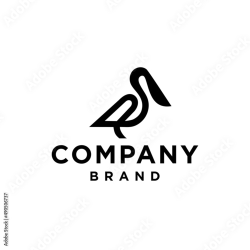 heron pelican stork vector logo icon design stock gulf bird coast beach illustration abstract ibis logo