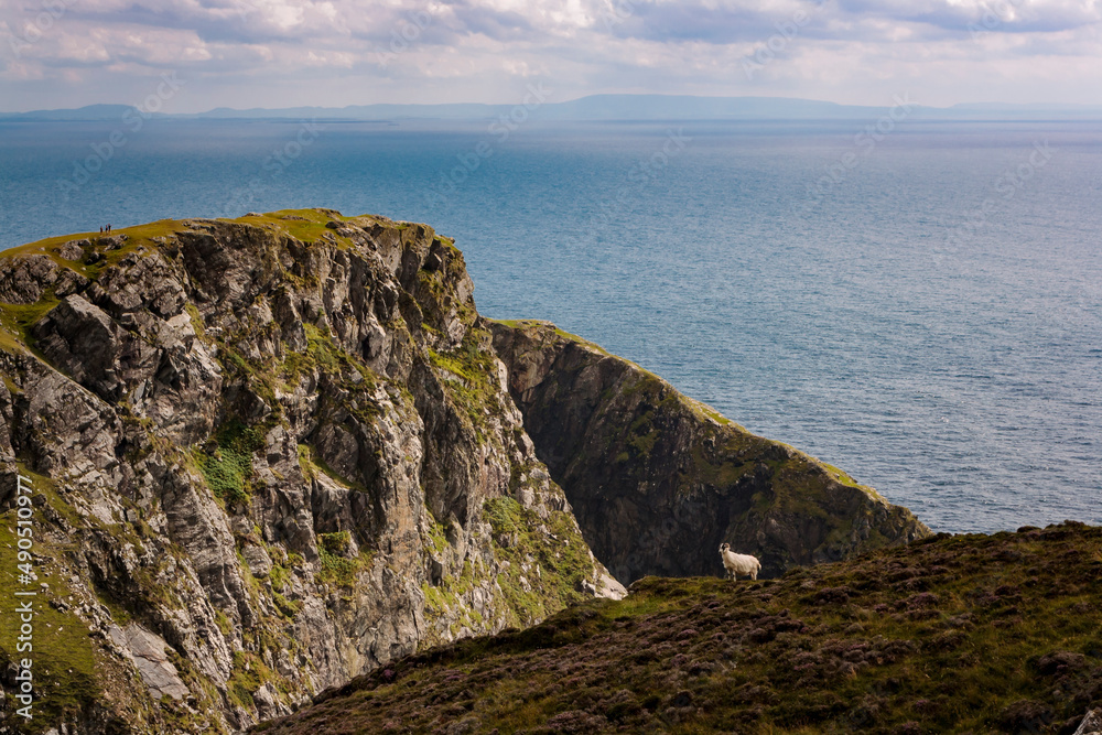 View of the Atlantic coast in  Ireland during the summer