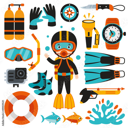 Set Of Various Diving Elements