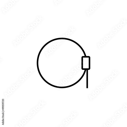 Plastic cable tie vector icon. Top view. Isolated illustration on white background.