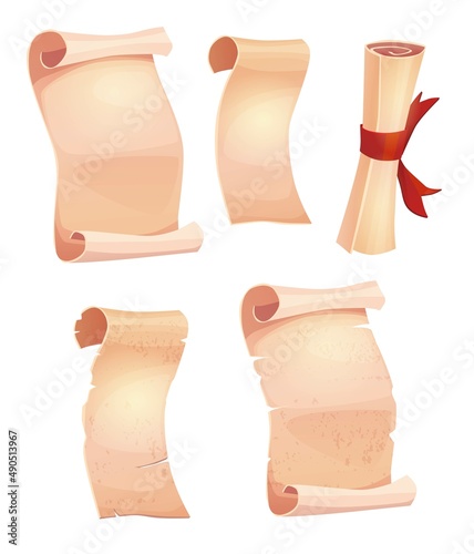 Vertical vintage paper roll or parchment scroll Vector Image