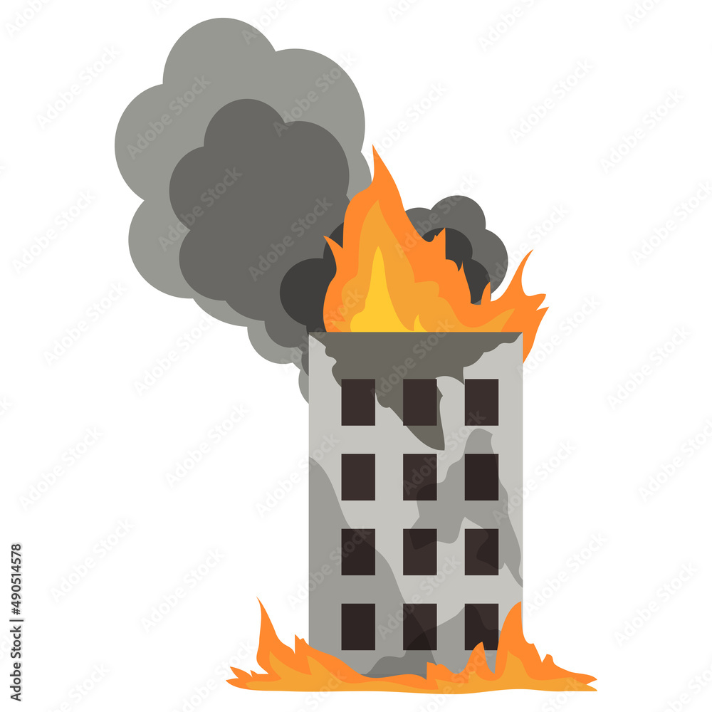 市街戦 災害 空爆 テロ 爆発 戦争のイラスト素材 ベクター Stock Vector Adobe Stock