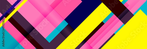 Free Download Display abstract colorful memphis wide banner design background. Abstract colorful memphis geometric business banner background. Vector illustration. - GFXLoad