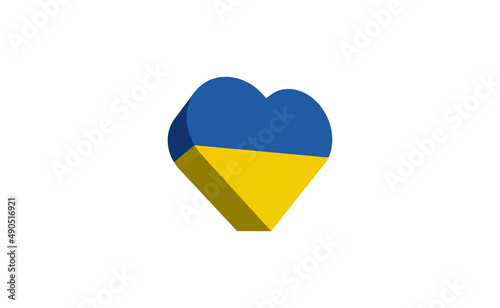 Heart shaped ukranian flag. Love for Ukraine.
