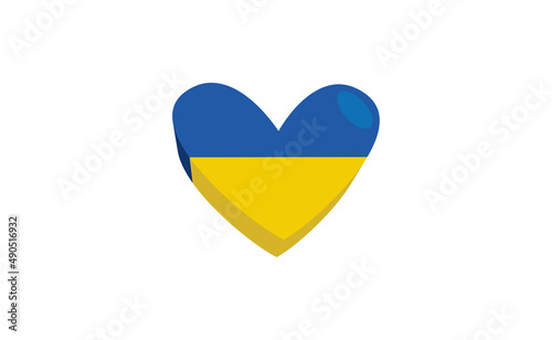 Heart shaped ukranian flag. Love for Ukraine.