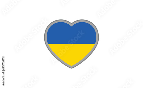 Heart shaped ukranian flag. Love for Ukraine.