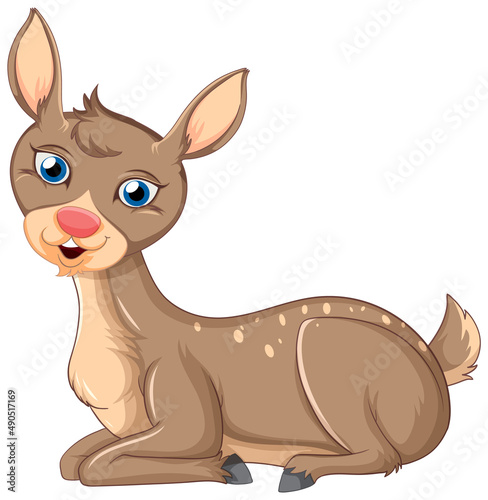 A cute deer on white background