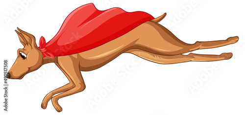 A dog superhero on white background