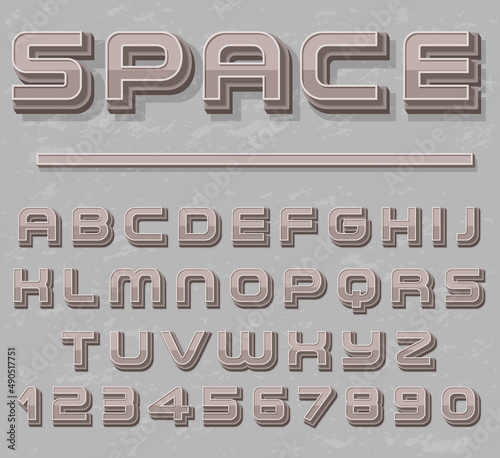 A set of English alphabet space font