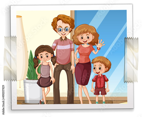 A photo of family on white backgound