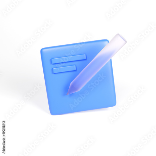 Wallpaper Mural 3D icon glassmorphism editing blue render pencil Torontodigital.ca