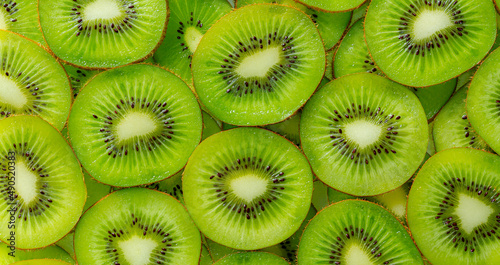 Kiwi Macro,Background of sliced kiwi layered