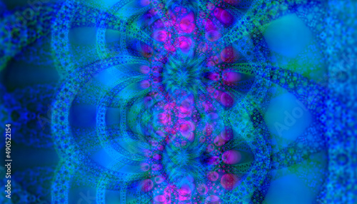Abstract glowing purplish blue textured background.