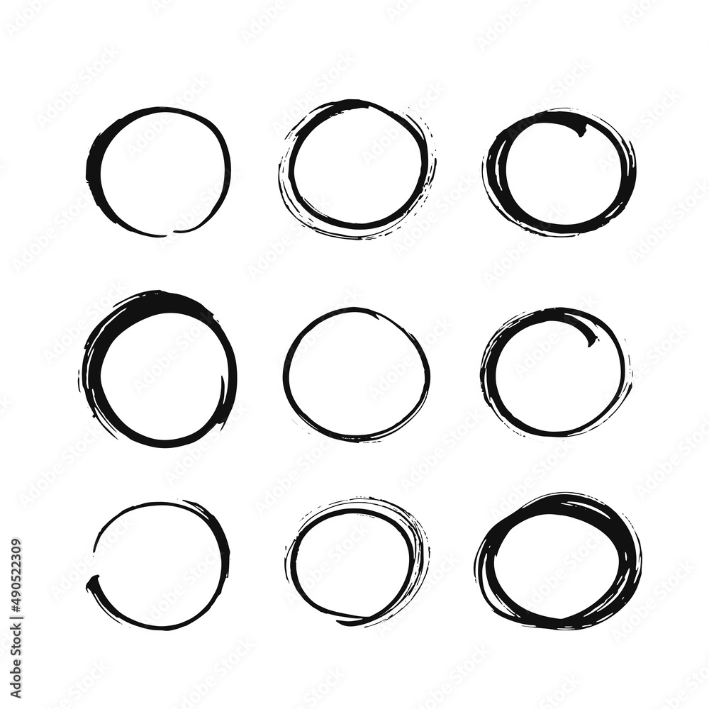 Set of brushes isolated on white background,collection of brush strokes,watercolor designs and dirty textures,circle,creative concept art vector illustration Set of brushes isolated on white background,collection of brush strokes,watercolor designs and dirty textures,circle,creative concept art vector illustration
