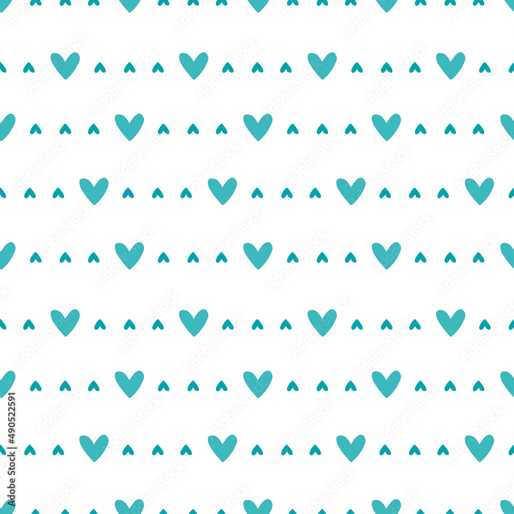 Blue hearts seamless pattern with white background. Blue hearts seamless pattern with white background.