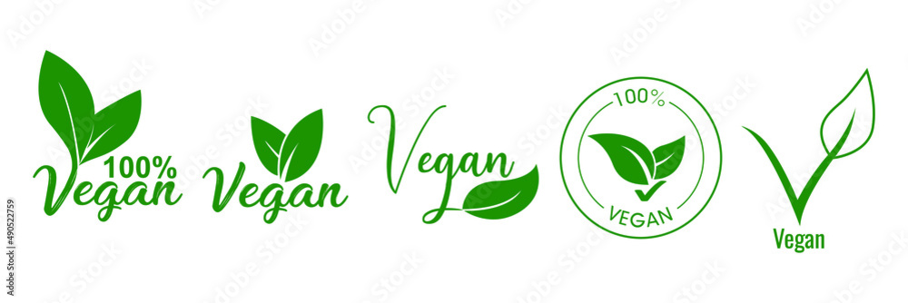 vegan icon, logo vector illustration - obrazy, fototapety, plakaty 