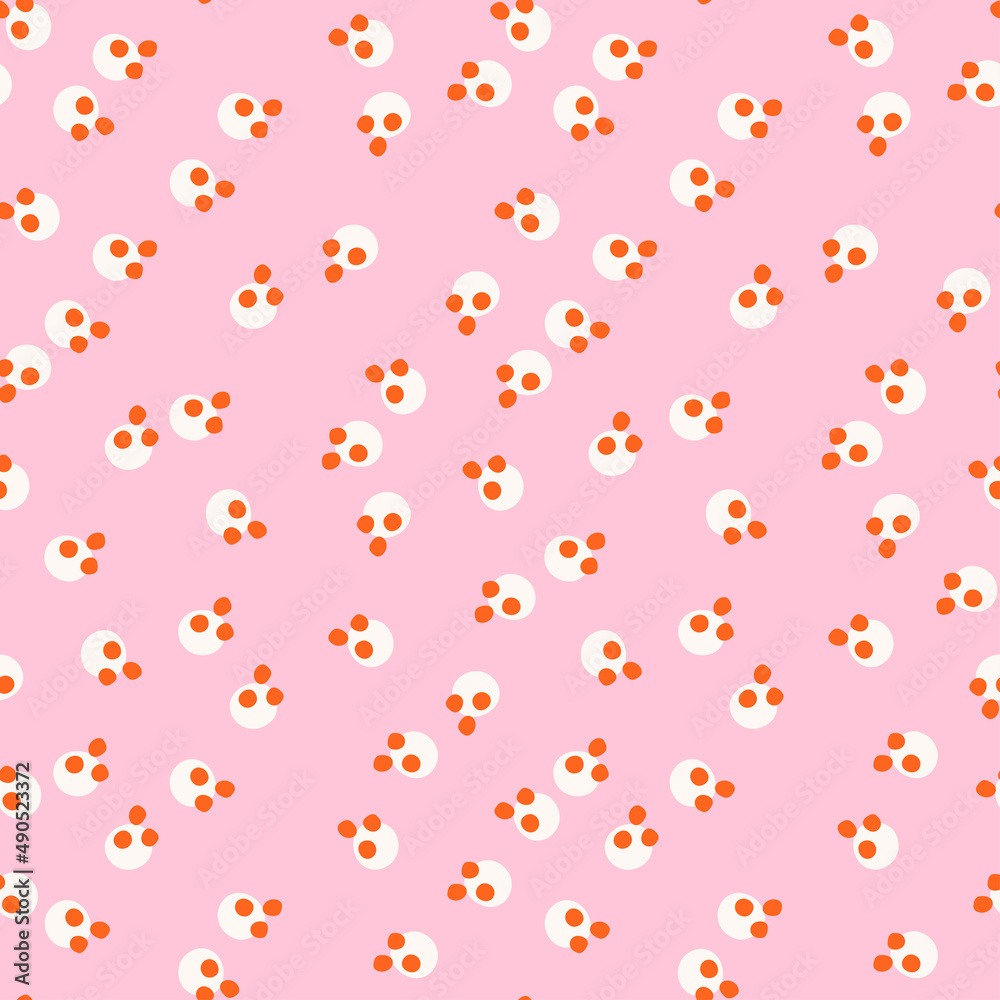 Orange dots with pink background seamless pattern. Orange dots with pink background seamless pattern.