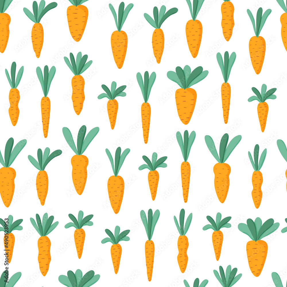 Carrot easter hand drawn seamless vector pattern Carrot easter hand drawn seamless vector pattern