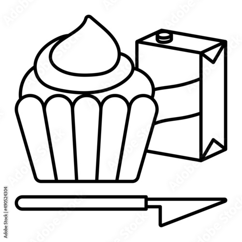 Food Decoration art Vector Icon Design, Hobby Symbol, Leisure time Activity Sign, Hobbyists and Handicraft Stock Illustration, cake decorating Concept
