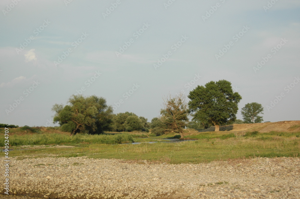 Fototapeta premium Village Landscape by the River