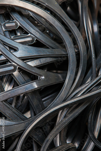 Large cushioning rubber black for industrial refrigerators, closeup. © Сергей Жмурчак