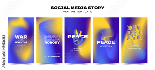 Peace Instagram Quotes. Yellow and Blue Background