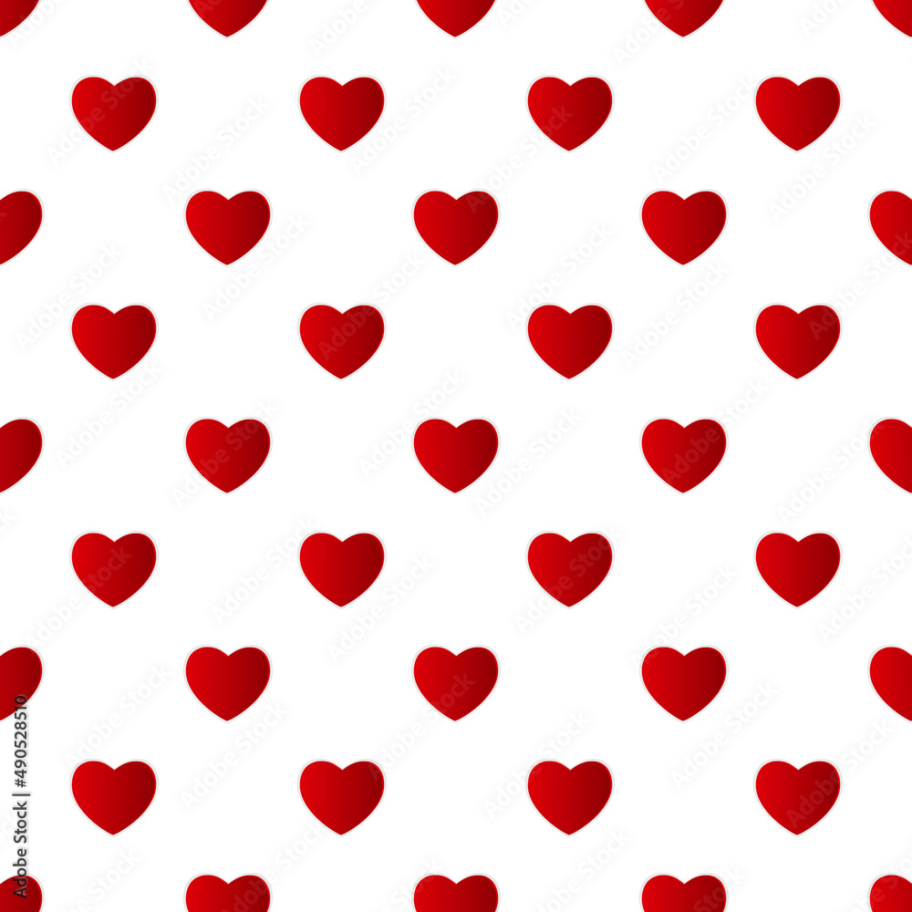 Valentines Day Heart Seamless Pattern Background. Illustration