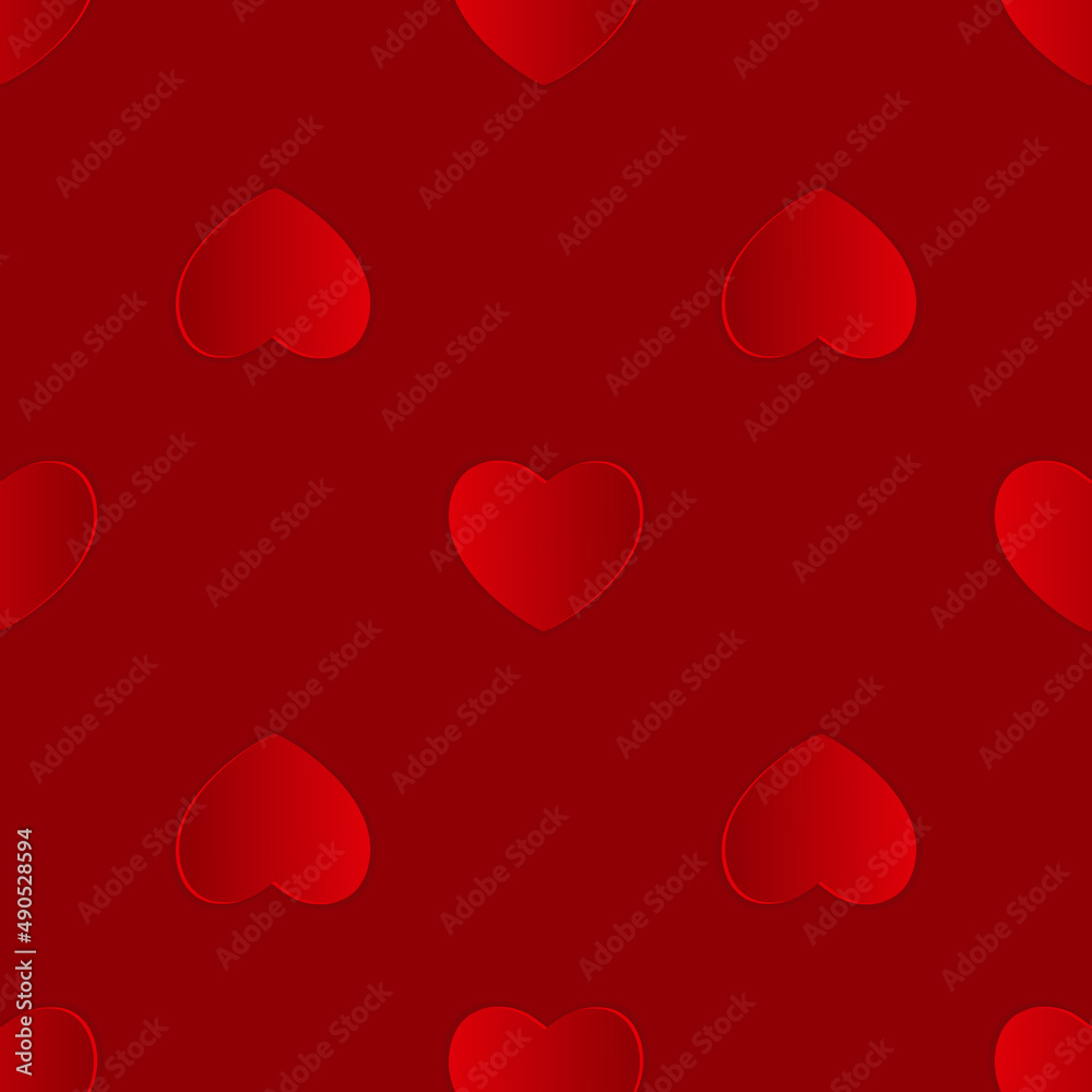 Valentines Day Heart Seamless Pattern Background. Illustration